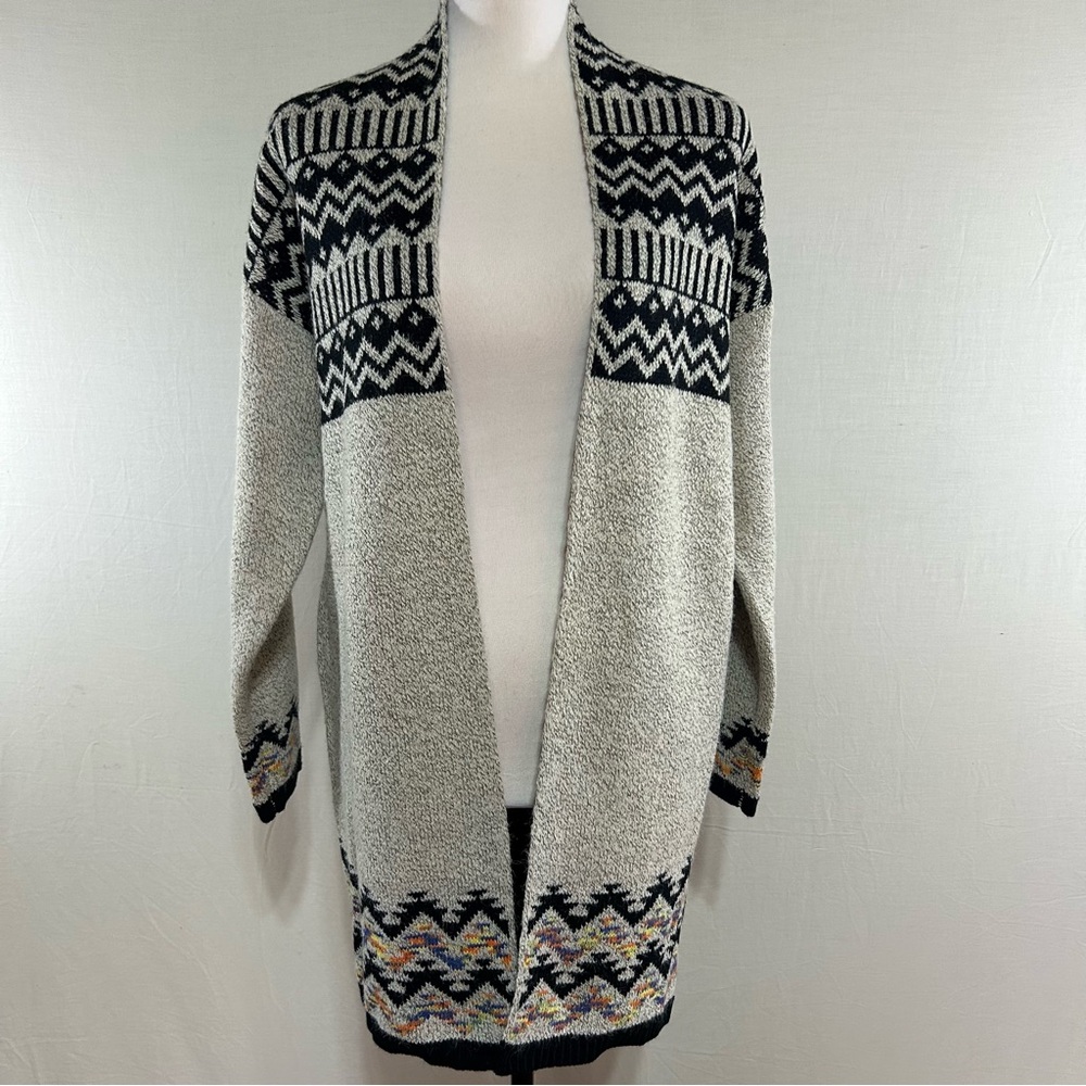 Debut Aztec southwestern print open-front sweater cardigan M/L